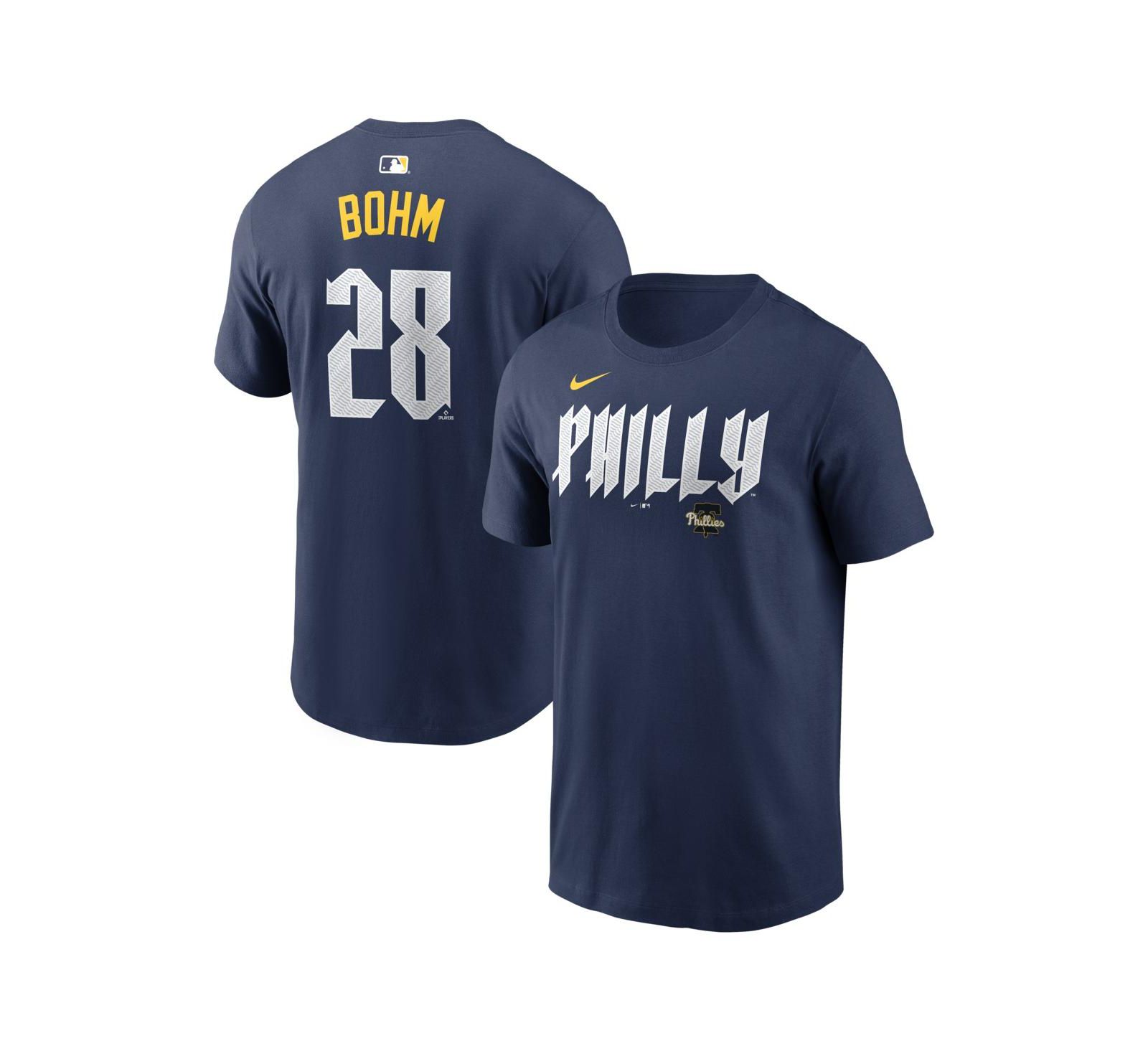 Nike Men's Alec Bohm Navy Philadelphia Phillies City Connect Name & Number T-Shirt