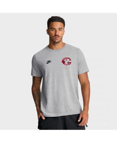 Nike Men's Heather Gray Cincinnati Reds Cooperstown 2-Hit T-Shirt