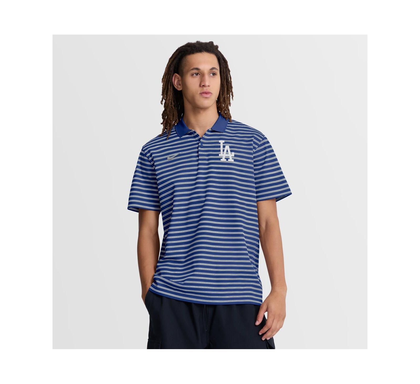 Nike Men's Royal/White Los Angeles Dodgers Striped Victory Dri-FIT Polo Shirt
