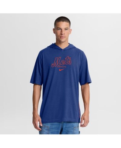 Мужская футболка Nike Royal New York Mets Arched Wordmark Tri-Blend Hooded
