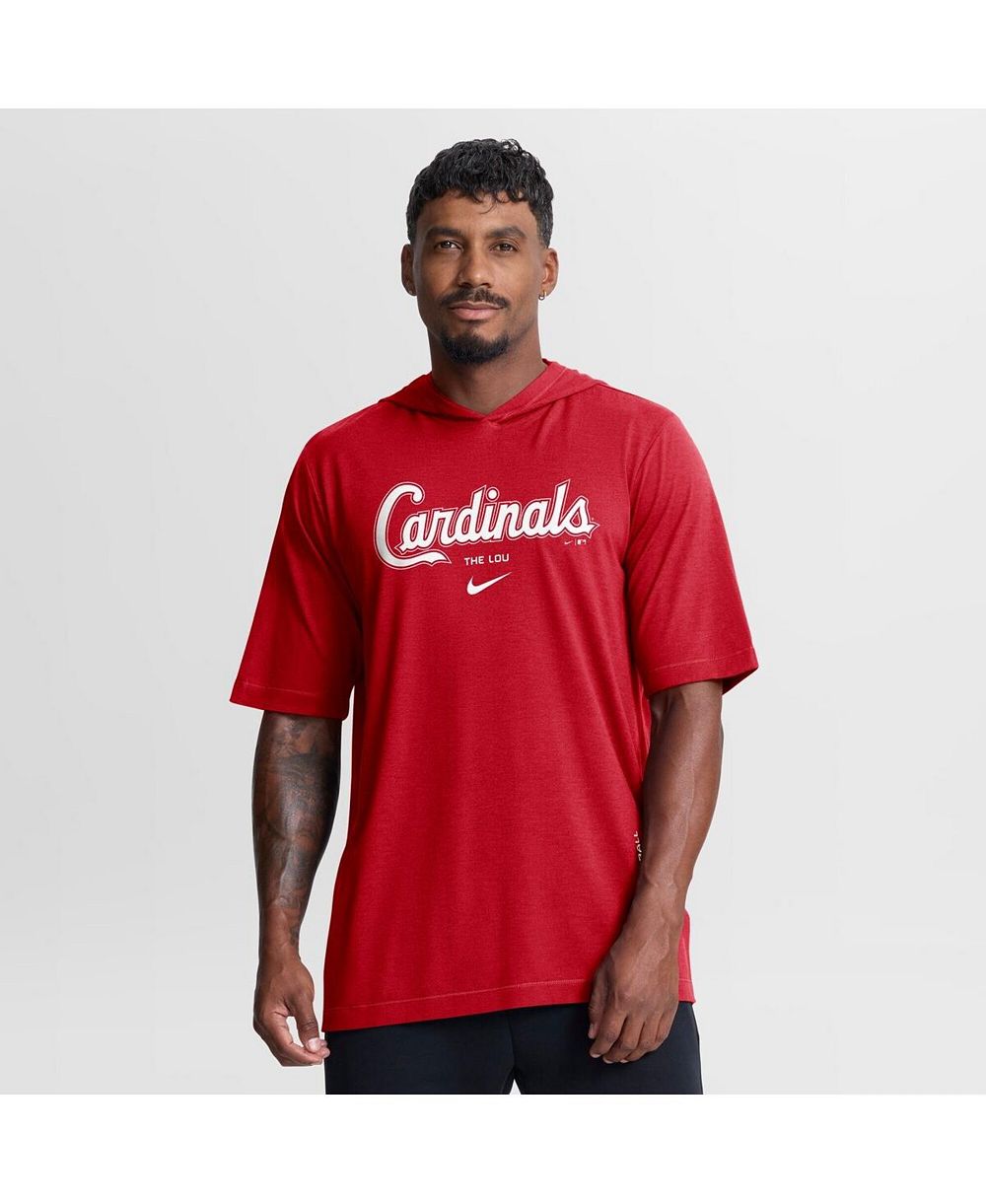 Nike Men's Red St. Louis Cardinals Arched Wordmark Tri-Blend Hooded T-Shirt