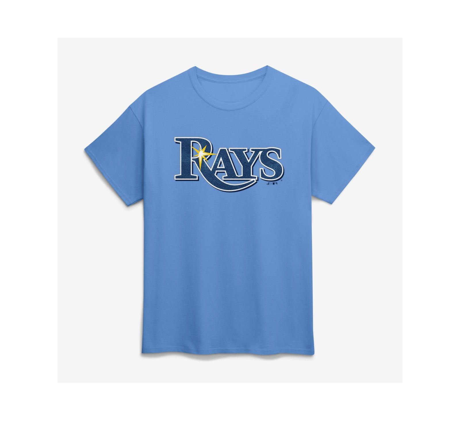 Logo Athletic Мужская футболка Tampa Bay Rays Wordmark светло-голубого цвета