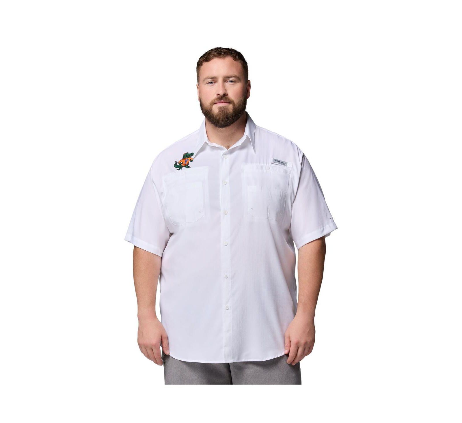 Мужская рубашка Columbia Florida Gators Big & Tall Tamiami Omni-Shade, White