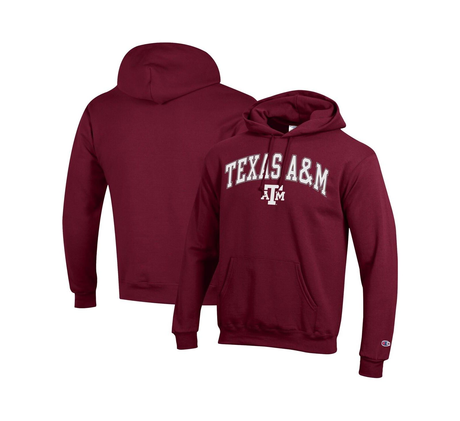 Мужское худи Champion Maroon Texas A&M Aggies Arch Over Logo Pullover