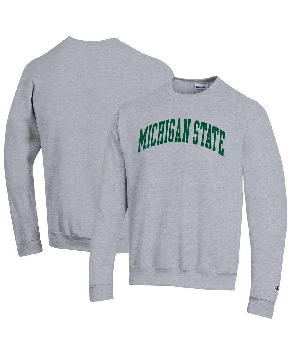Champion Men's White Michigan State Spartans Basic Arch Fleece Pullover Sweatshirt