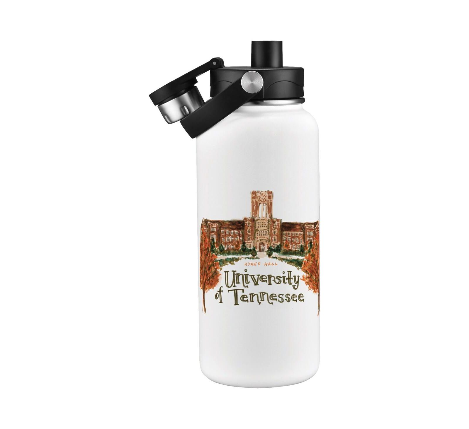 Indigo Falls Tennessee Volunteers Laura Wilcox Watercolors 34oz. Water Bottle