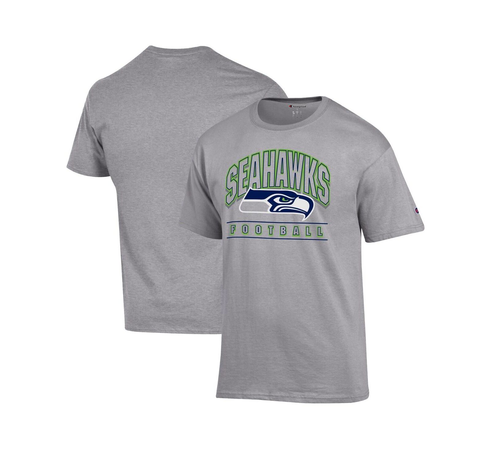 Мужская футболка Champion Heather Gray Seattle Seahawks Football