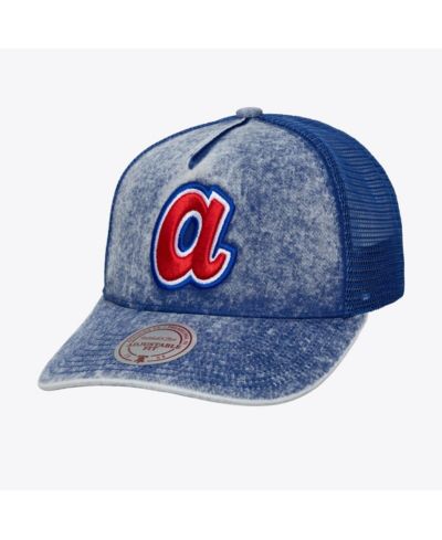 Mitchell & Ness Men's and Women's Blue Atlanta Braves Cooperstown Gameday Adjustable Trucker Hat