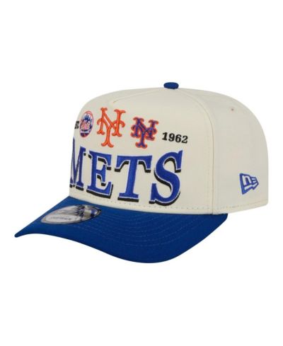 New Era Men's Cream New York Mets Throwback Tri-Hit A-Frame 9FIFTY Adjustable Hat