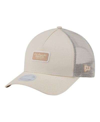 New Era Women's Light Beige Los Angeles Dodgers Tonal Patch 9FORTY M-Crown A-Frame Trucker Adjustable Hat