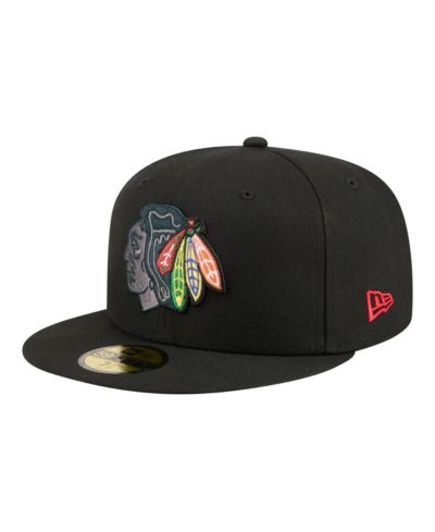 Мужская кепка New Era Men's Black Chicago Blackhawks Color Pop 59FIFTY Fitted