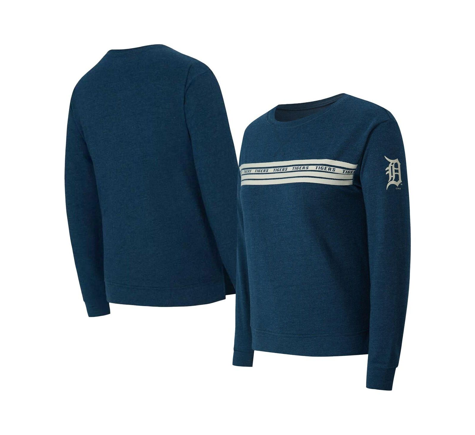 Concepts Sport Women's Navy Detroit Tigers Birch French Terry Long Sleeve T-Shirt