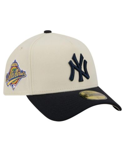 New Era Men's Cream/Navy New York Yankees Chrome A-Frame 59FORTY Adjustable Hat