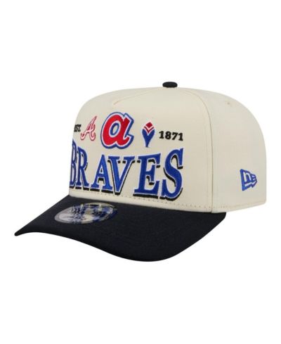 Мужская регулиемая кепка New Era Atlanta Braves Throwback Tri-Hit A-Frame 9FIFTY, кремовая