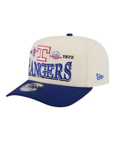 New Era Men's Cream Texas Rangers Throwback Tri-Hit A-Frame 9FIFTY Adjustable Hat