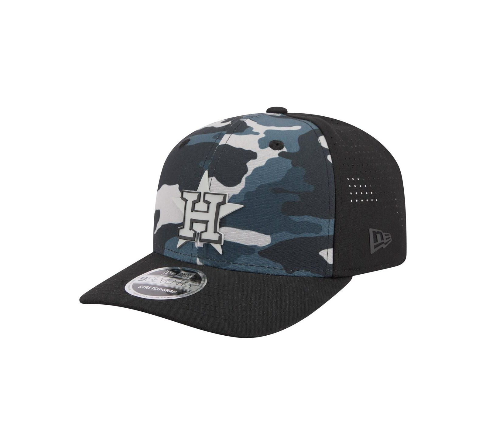 New Era Men's Black Houston Astros Tonal Camo 9SEVENTY Stretch-Snap Hat