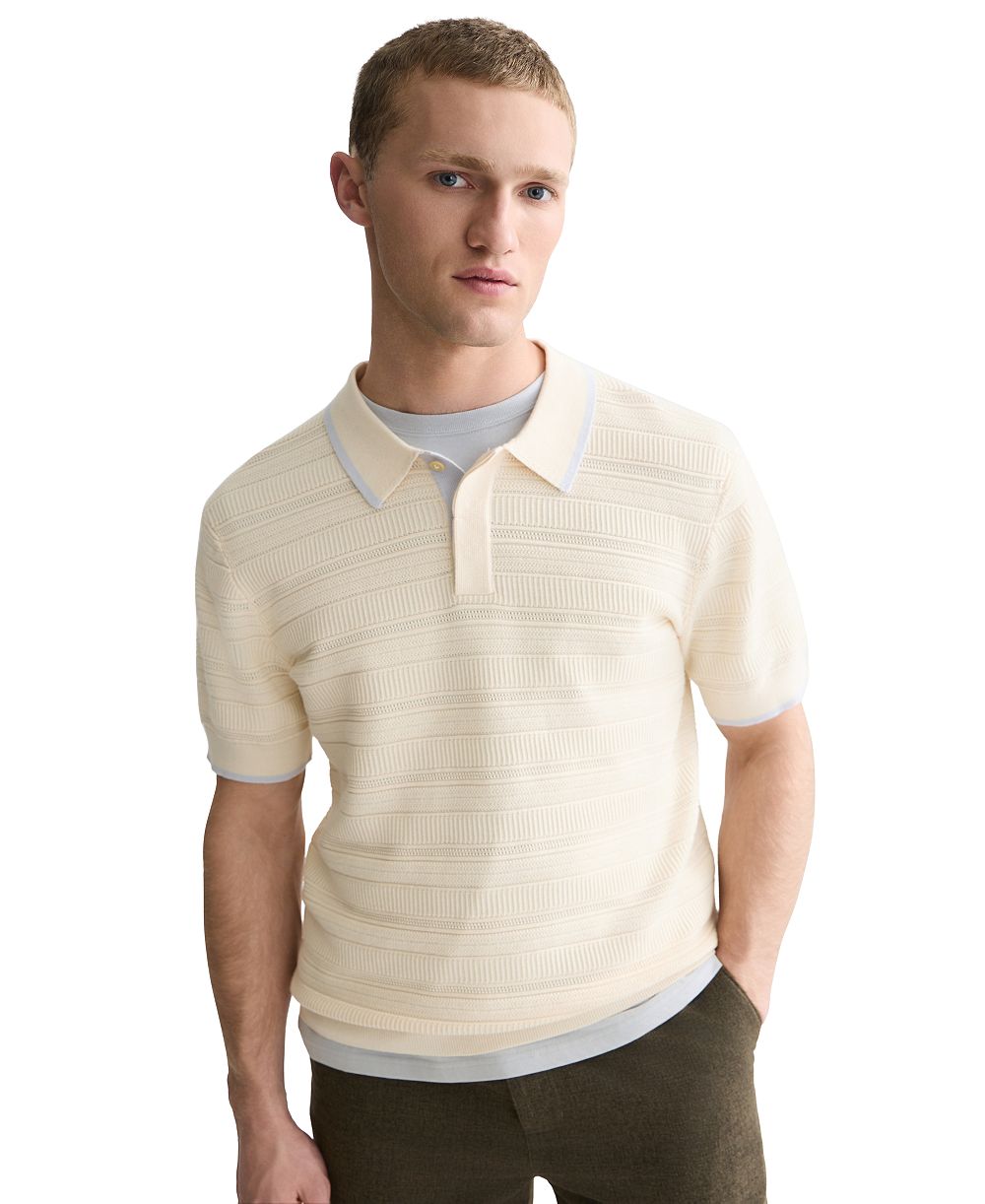 SCOTCH & SODA Men's Structured Knit Regular-Fit Polo Shirt