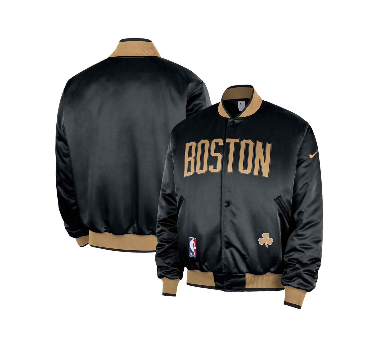 Мужская бомбер-куртка Nike Boston Celtics City Edition Remix, черный
