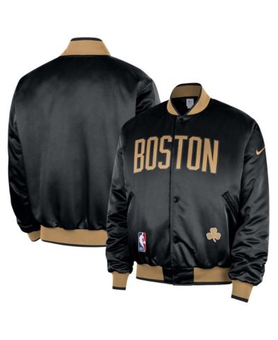 Nike Men's Black Boston Celtics 2025/26 City Edition Remix Courtside Full-Snap Bomber Jacket