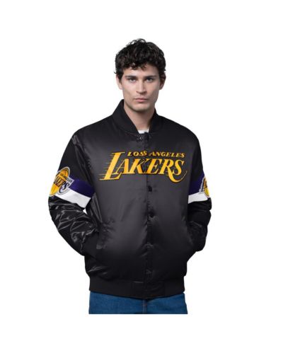 Мужская куртка Starter Los Angeles Lakers Black Satin Full-Snap