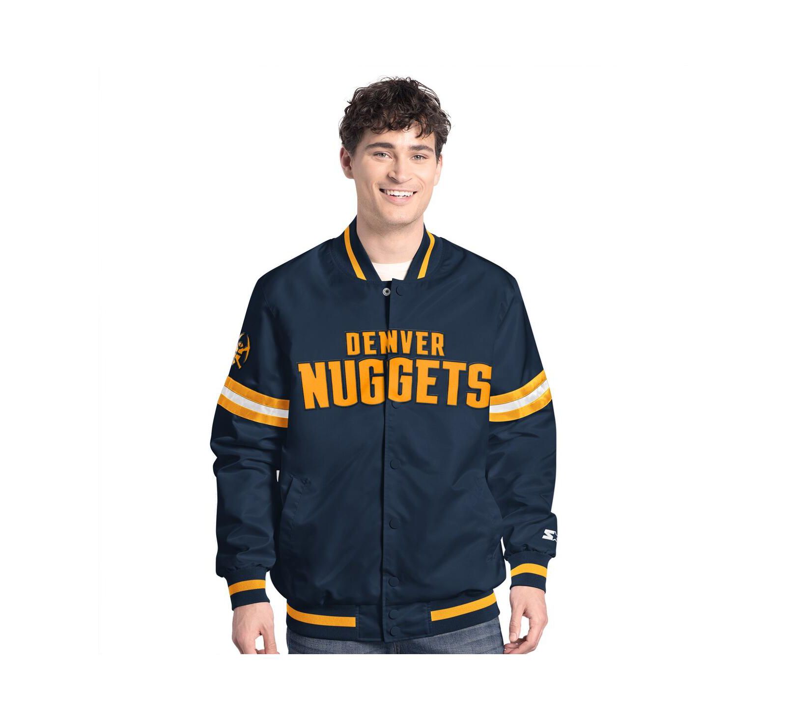 Мужская куртка Starter Navy/Gold Denver Nuggets Scout Full Snap Varsity