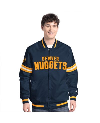 Мужская куртка Starter Navy/Gold Denver Nuggets Scout Full Snap Varsity