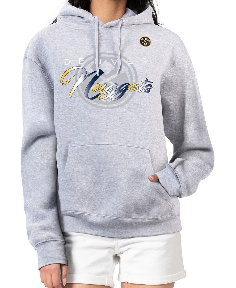 Женское худи G-III 4Her by Carl Banks Denver Nuggets с логотипом Shadow, серое, трикотаж