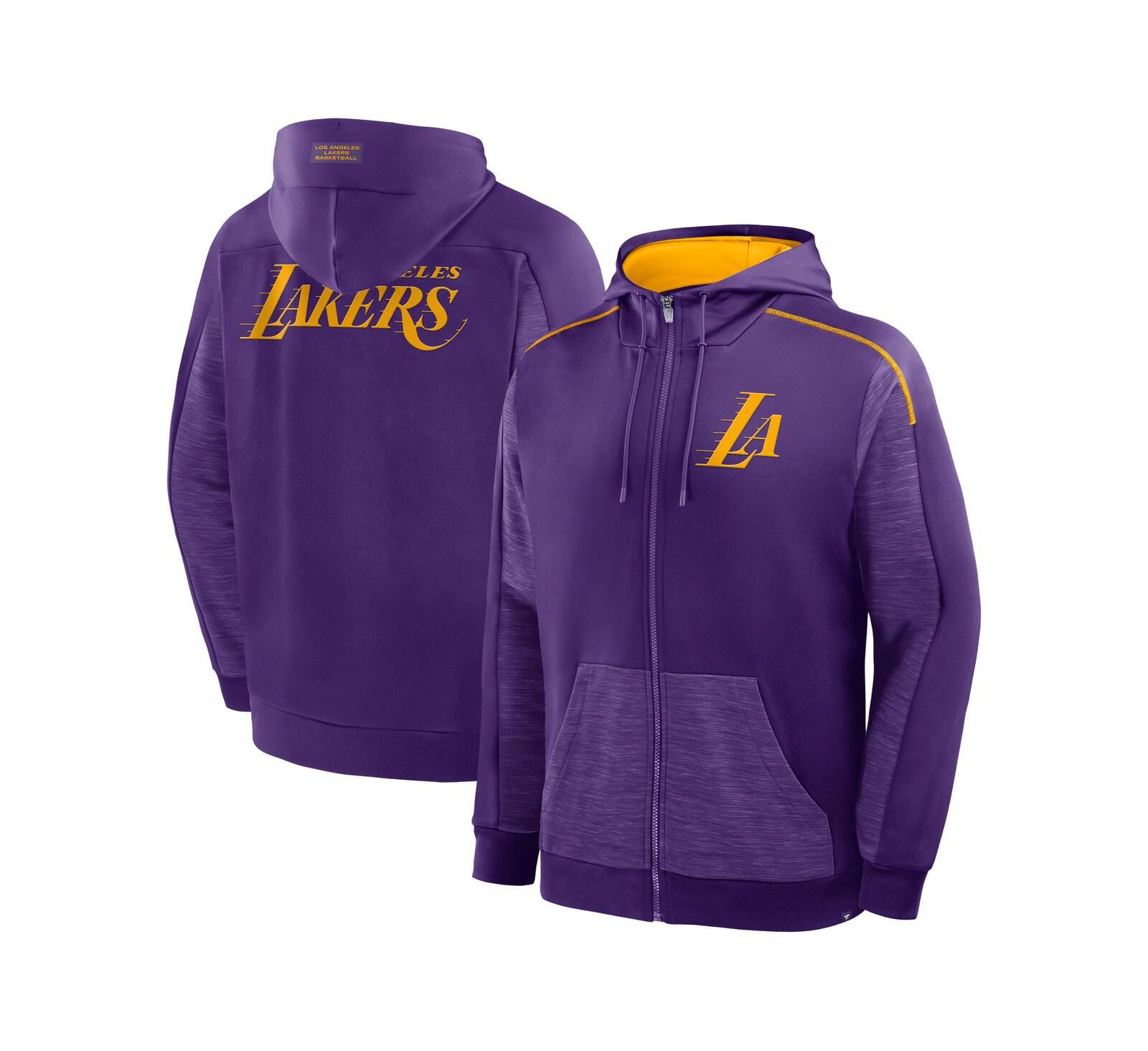 Fanatics Men's Purple Los Angeles Lakers Back Door Cut Play Defender Full-Zip Hoodie