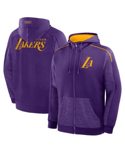 Fanatics Men's Purple Los Angeles Lakers Back Door Cut Play Defender Full-Zip Hoodie
