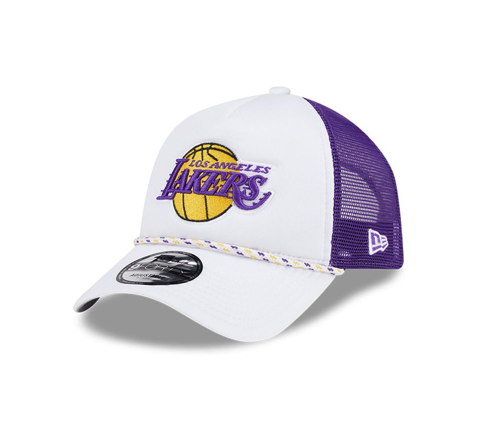 Мужская кепка New Era White/Purple Los Angeles Lakers Court Sport Foam A-Frame 9FORTY