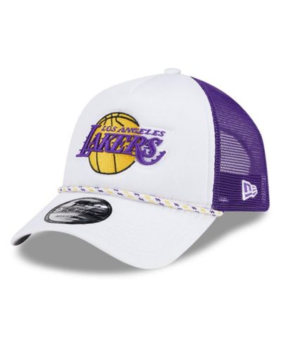 Мужская кепка New Era White/Purple Los Angeles Lakers Court Sport Foam A-Frame 9FORTY