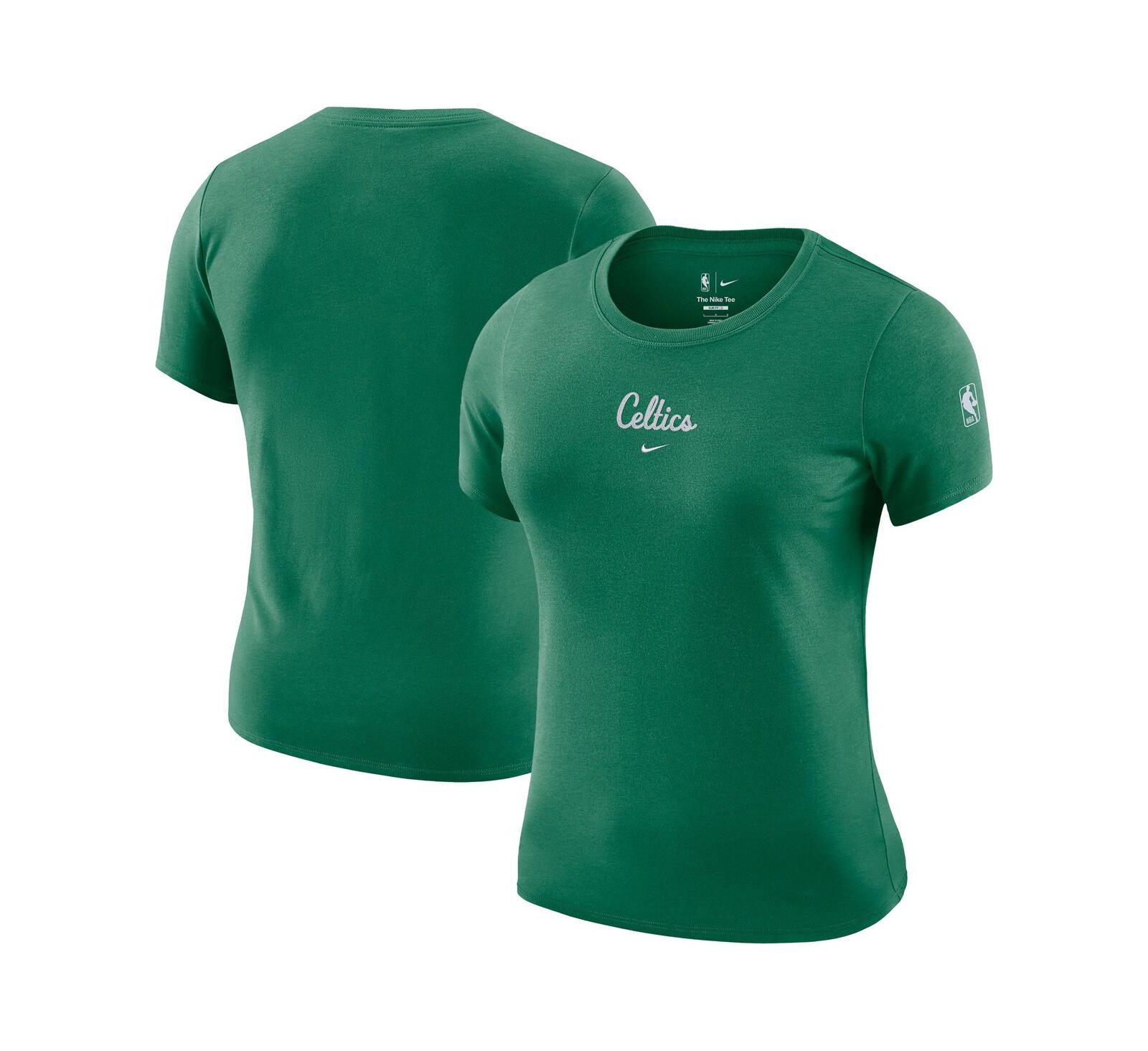 Nike Women's Kelly Green Boston Celtics Courtside Modest Cropped Tri-Blend T-Shirt