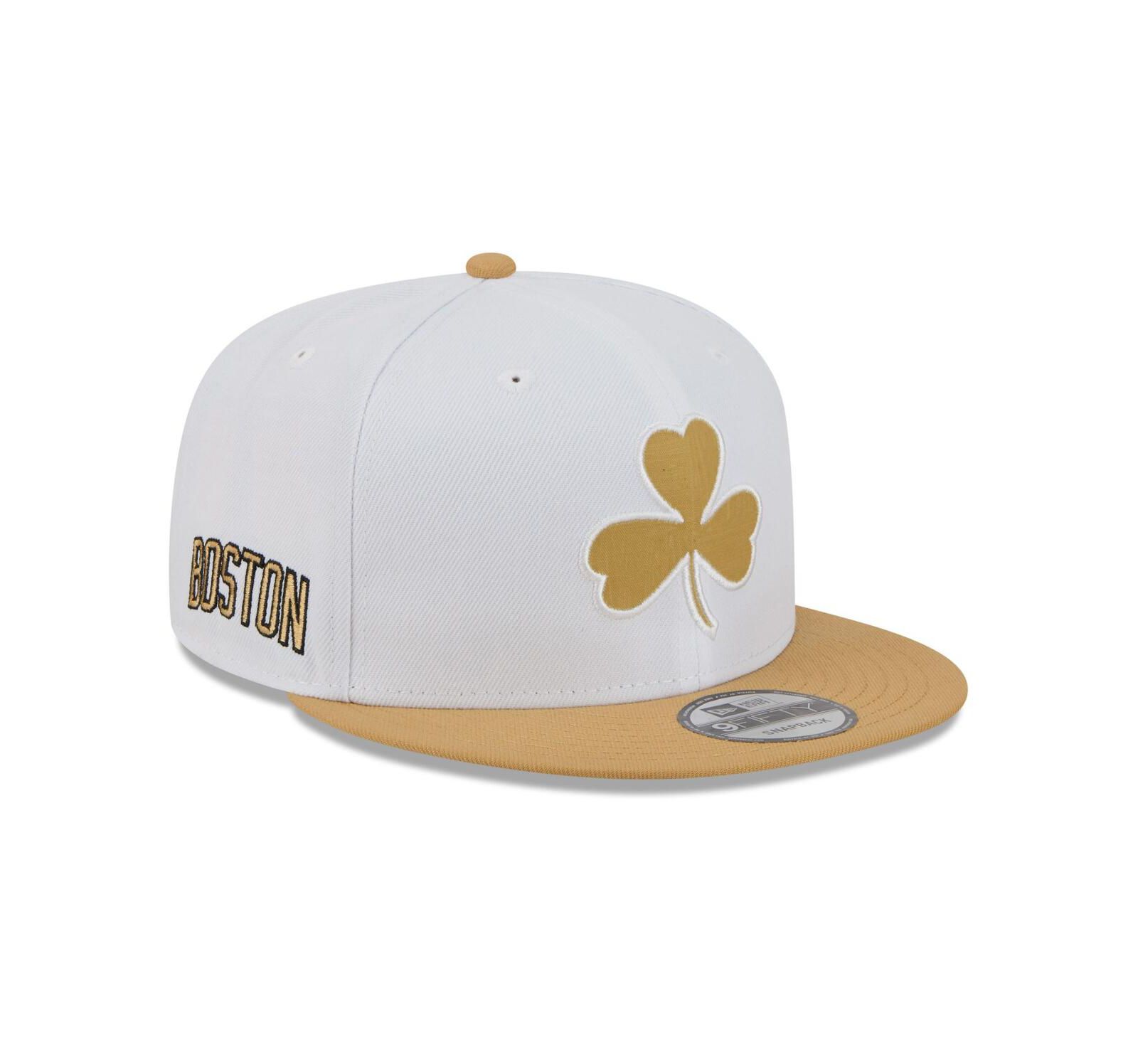 New Era Мужская кепка 9FIFTY Snapback Boston Celtics City Edition, белая/золотая