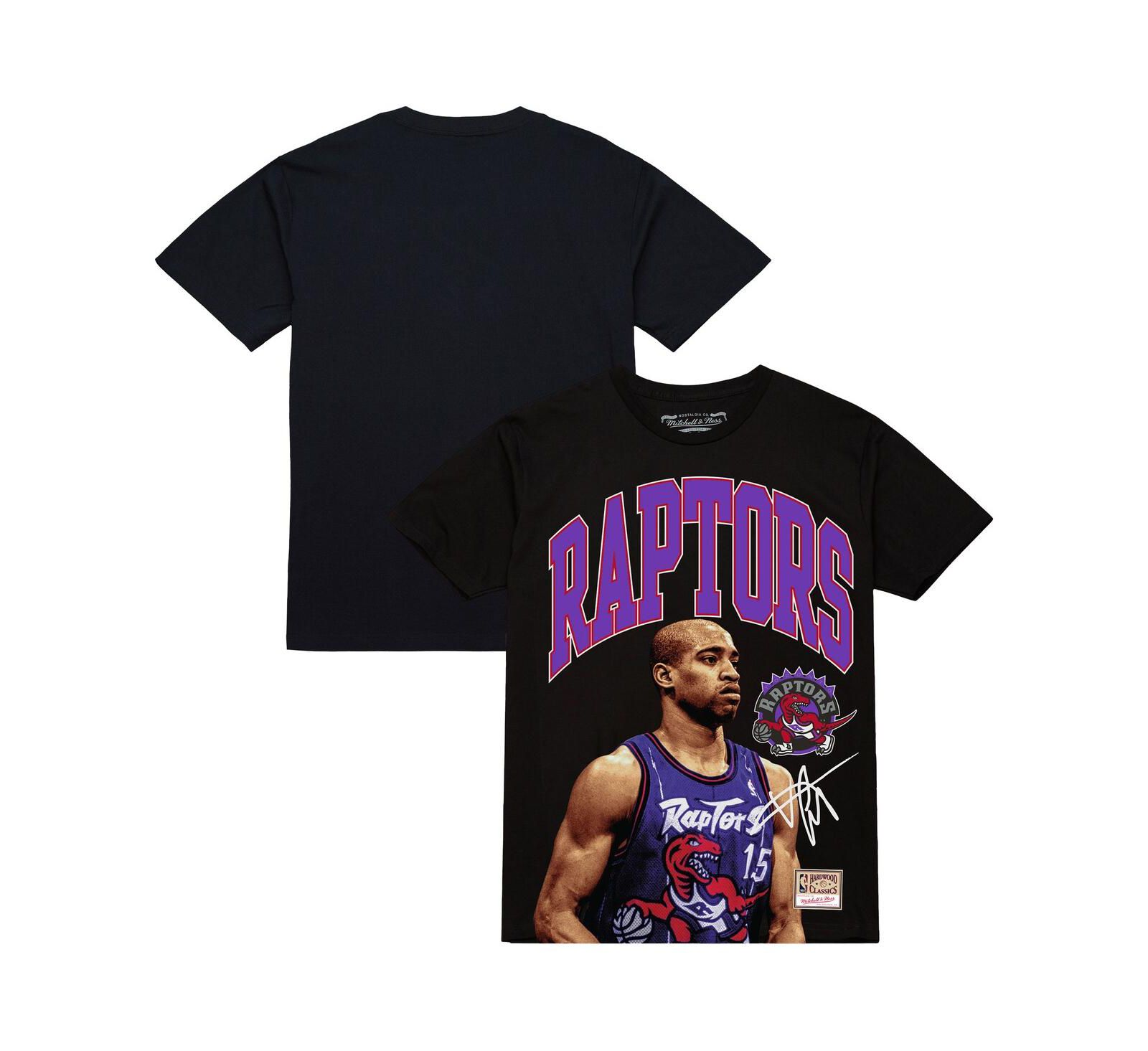 Mitchell & Ness Men's Vince Carter Black Toronto Raptors Hardwood Classics Player Arch T-Shirt