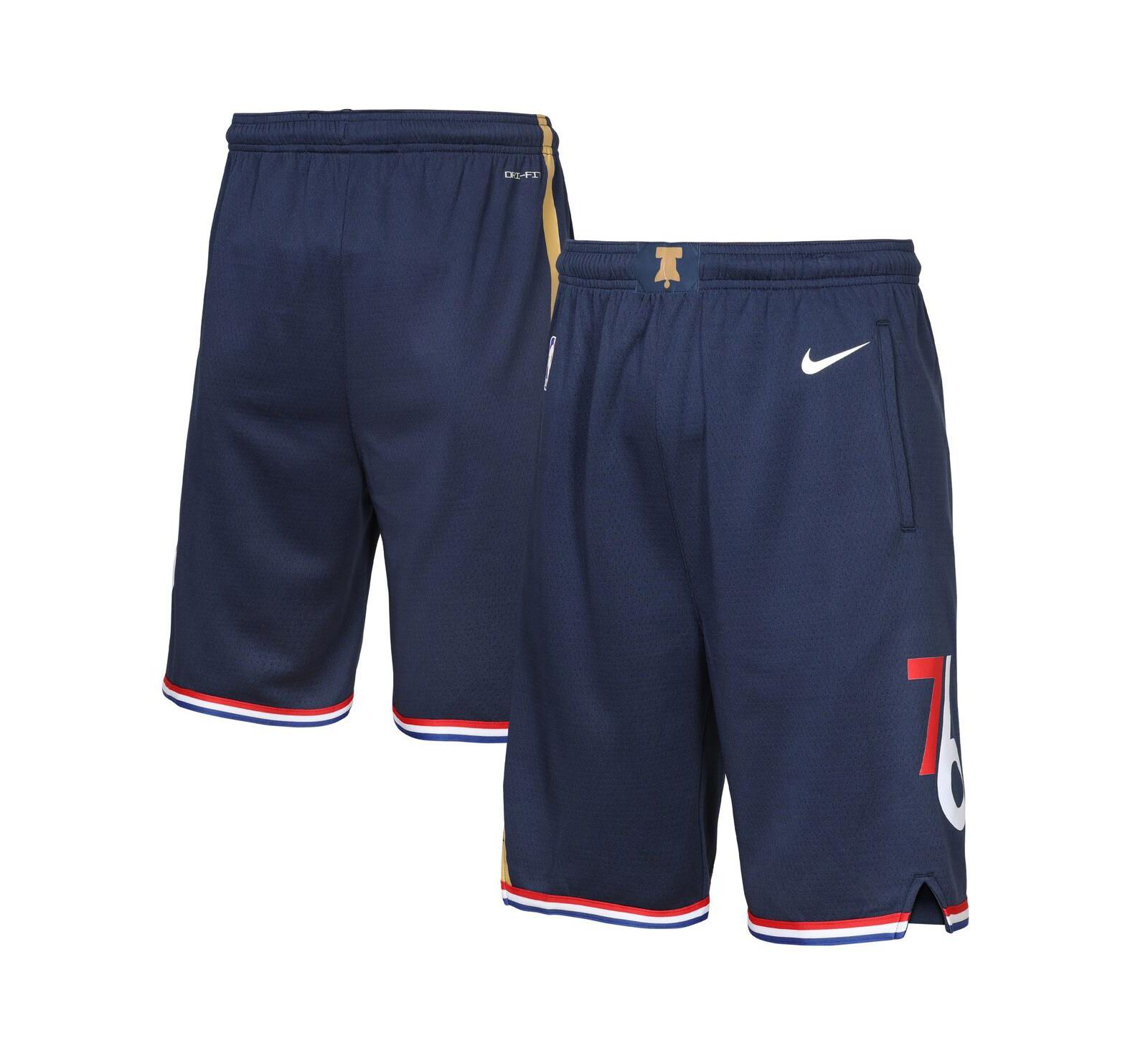 Nike Big Boys and Girls Navy Philadelphia 76ers 2025/26 City Edition Swingman Performance Shorts