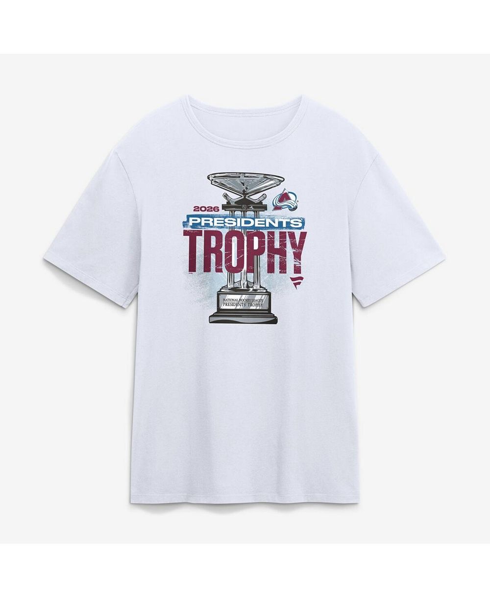 Fanatics Мужская футболка Colorado Avalanche 2026 Presidents' Trophy Winner White