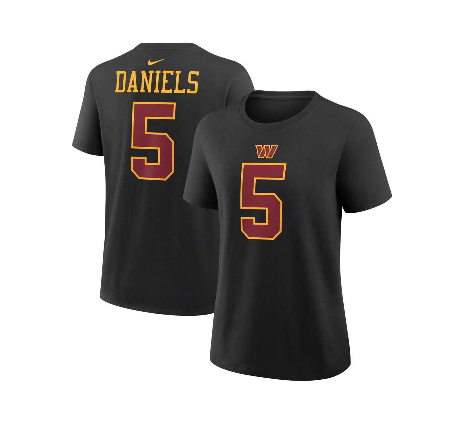 Nike Women's Jayden Daniels Black Washington Commanders Name & Number T-Shirt