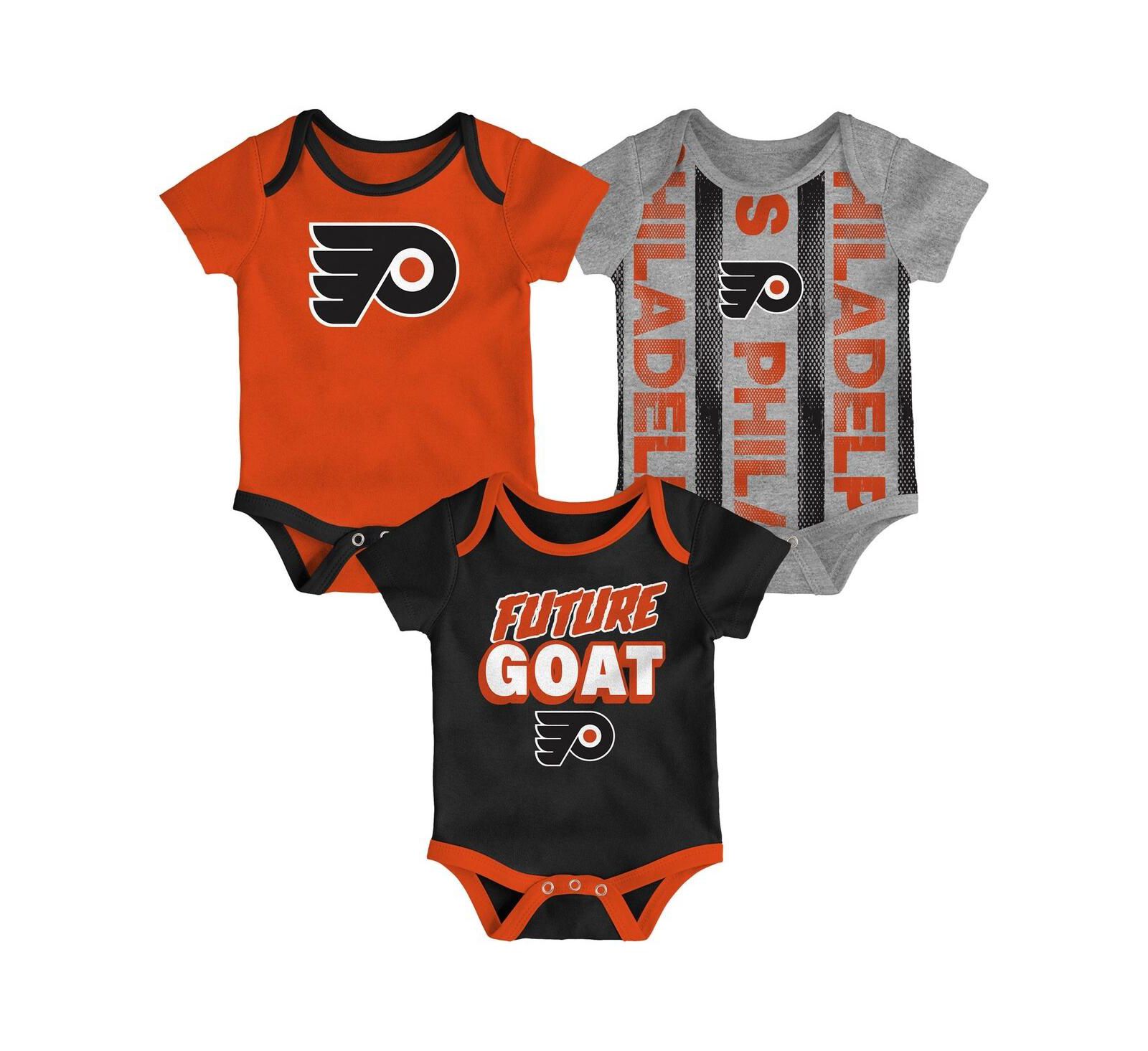 Набор боди Outerstuff для малышей (мальчиков и девочек), 3 шт, Philadelphia Flyers Loyal Buddies