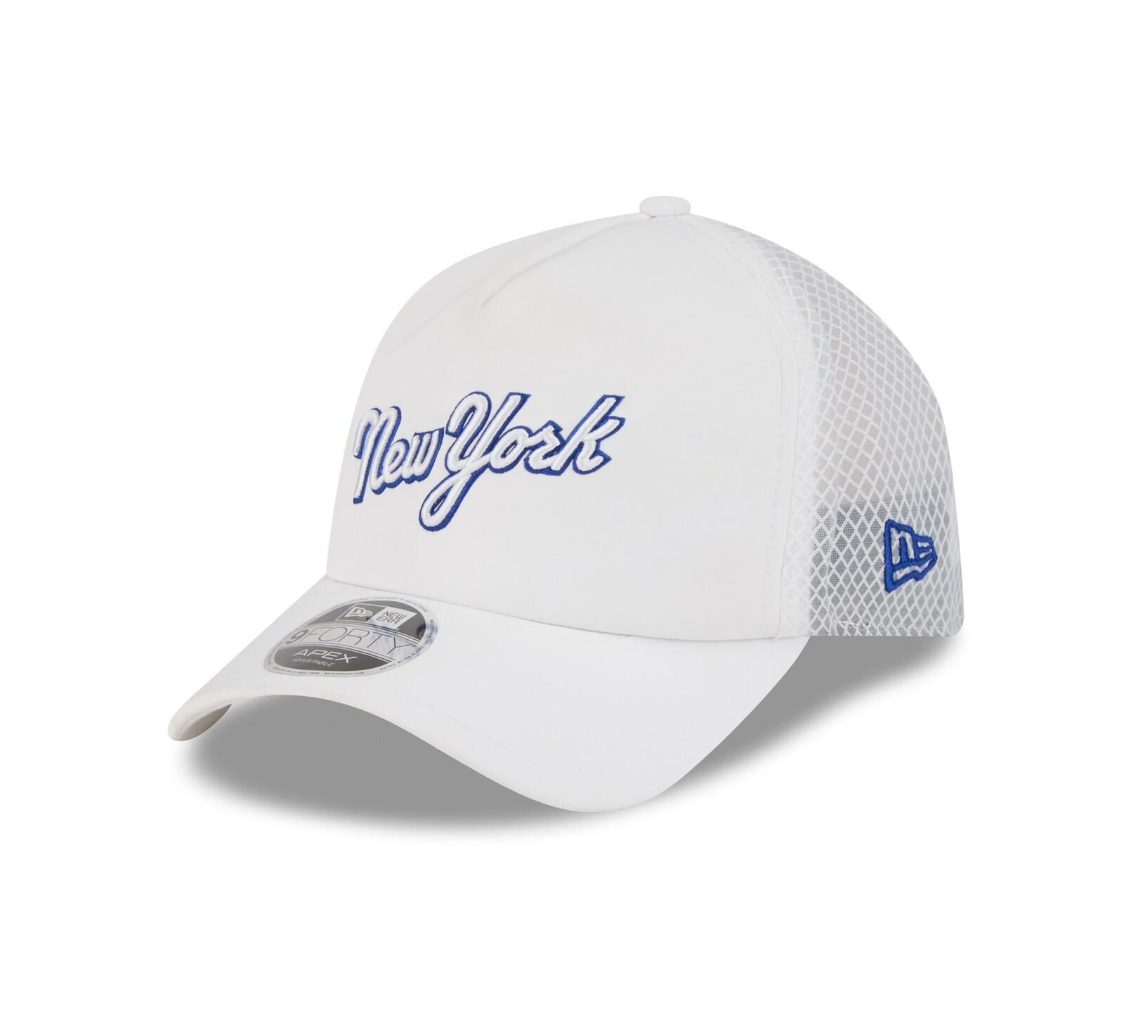 New Era Men's White New York Mets 2026 Batting Practice Apex 9FORTY Adjustable Trucker Hat