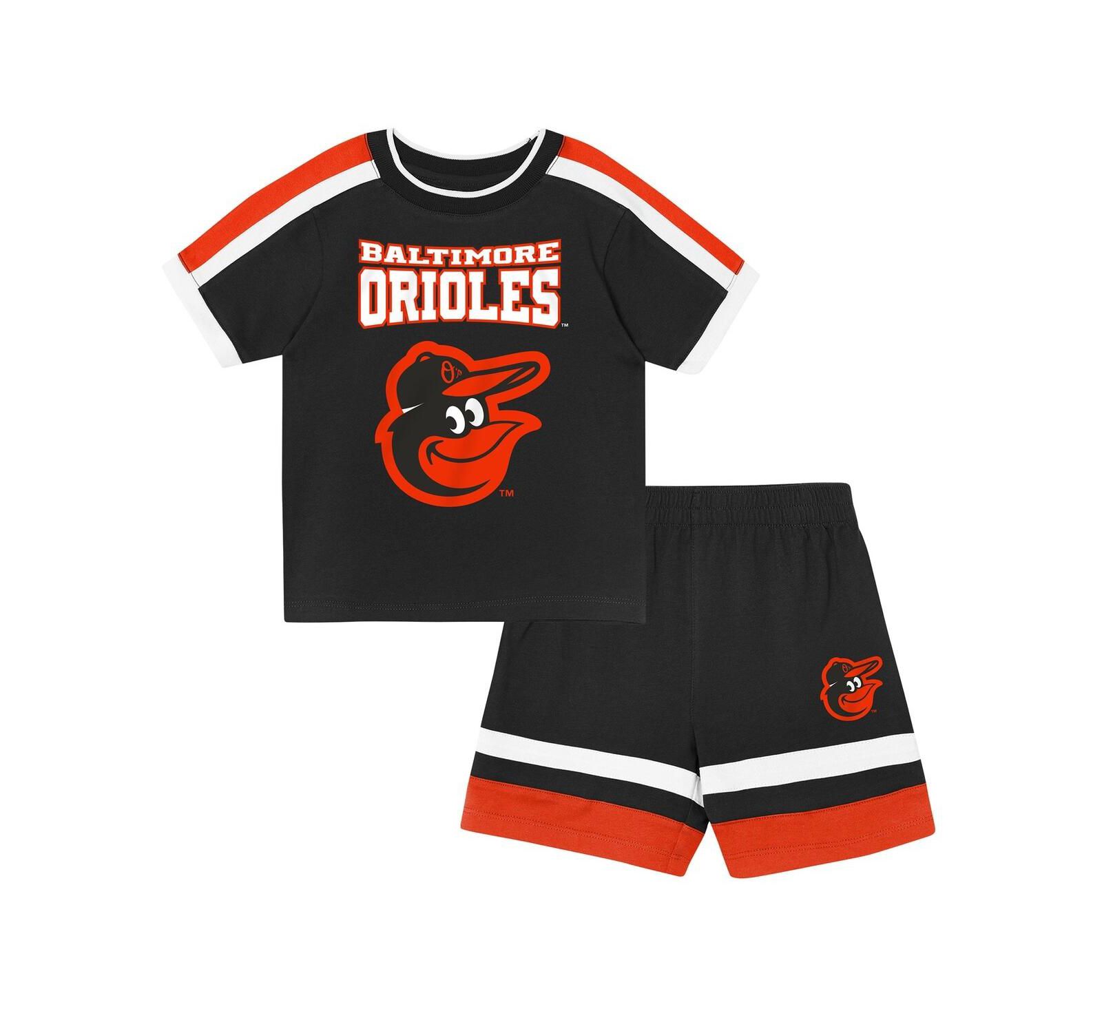 Детский комплект Outerstuff Black Baltimore Orioles T-Shirt и шорты, 2-Piece Set