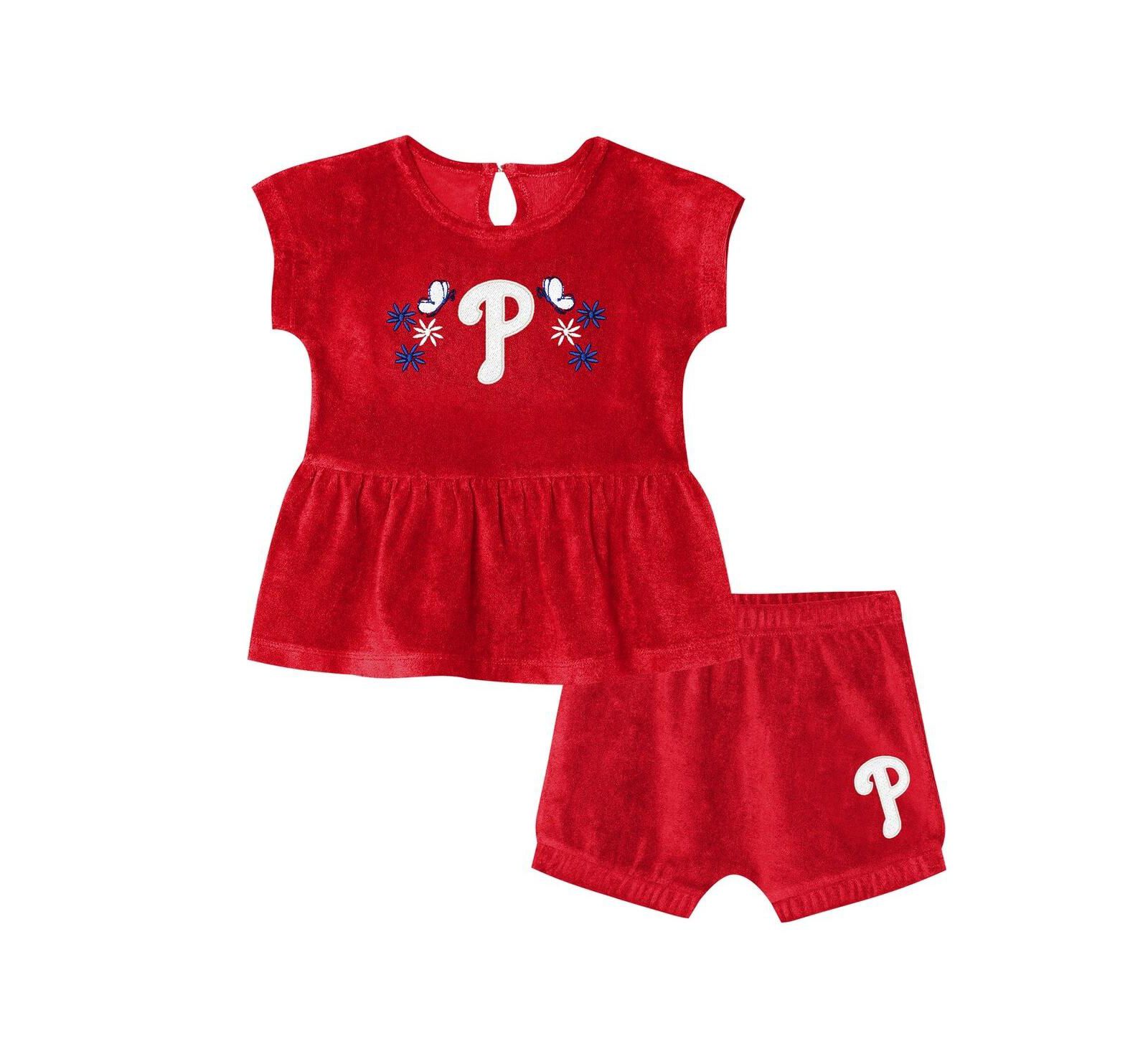 Детский комплект из футболки и шорт Outerstuff Red Philadelphia Phillies Hop Base Fashion