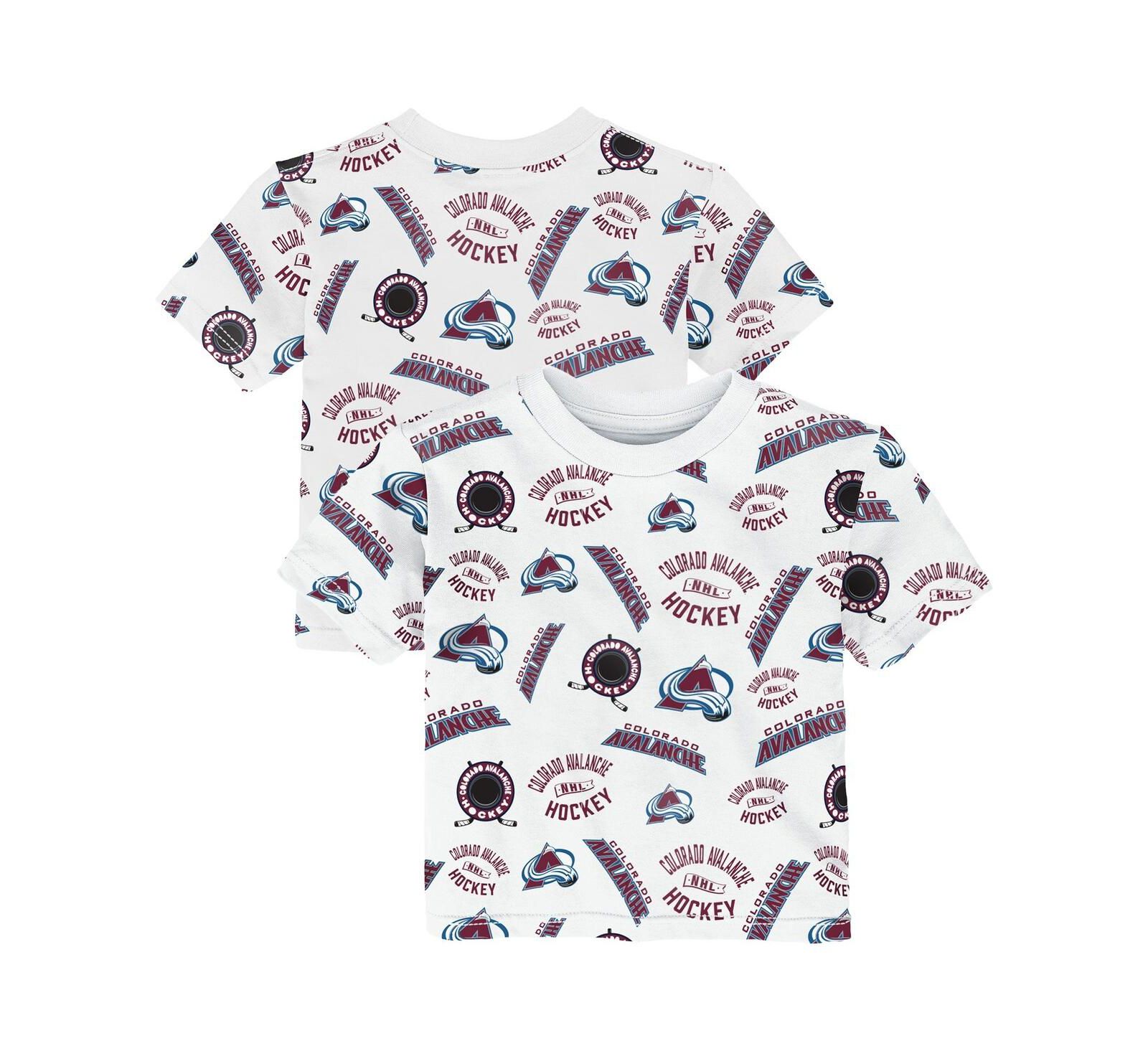 Outerstuff Детская белая футболка Colorado Avalanche Run Down All-Over-Print