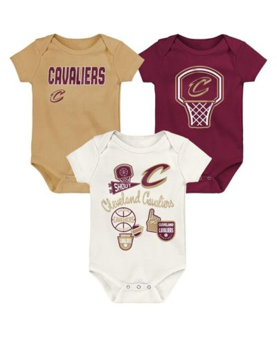 Outerstuff Baby Boys and Girls 3-Pack Cleveland Cavaliers Littlest Player Bodysuit Set