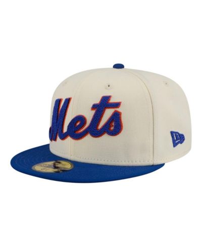 New Era Men's Cream New York Mets Two-Tone Stitch 59FIFTY Fitted Hat