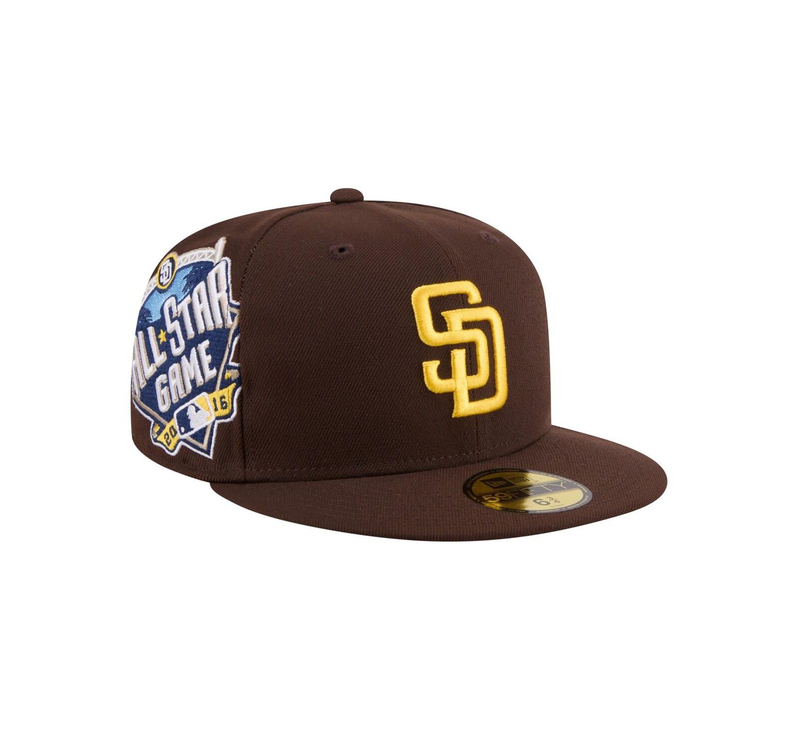 Мужская регулируемая кепка New Era Brown San Diego Padres Hidden Hit 59FIFTY Fitted
