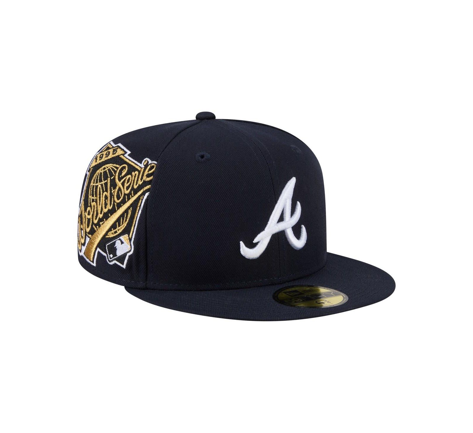 New Era Мужская кепка Atlanta Braves Hidden Hit 59FIFTY Fitted, темно-синяя