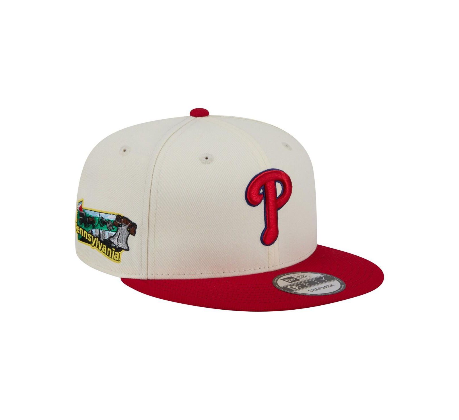 New Era Men's Cream/Red Philadelphia Phillies Localized 9FIFTY Snapback Hat
