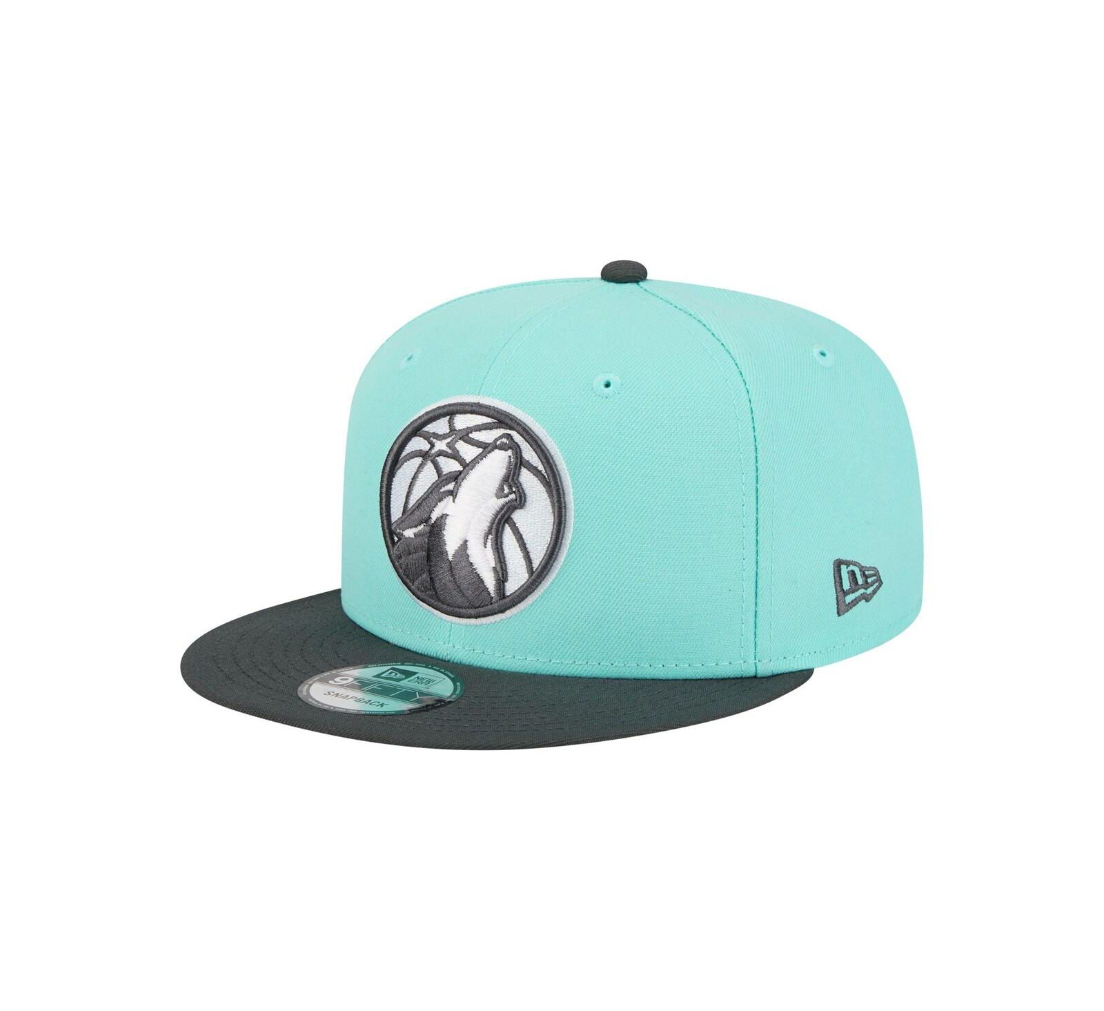 Мужская кепка New Era Minnesota Timberwolves Color Pack Two-Tone 9FIFTY Snapback бирюзового и угольного цвета