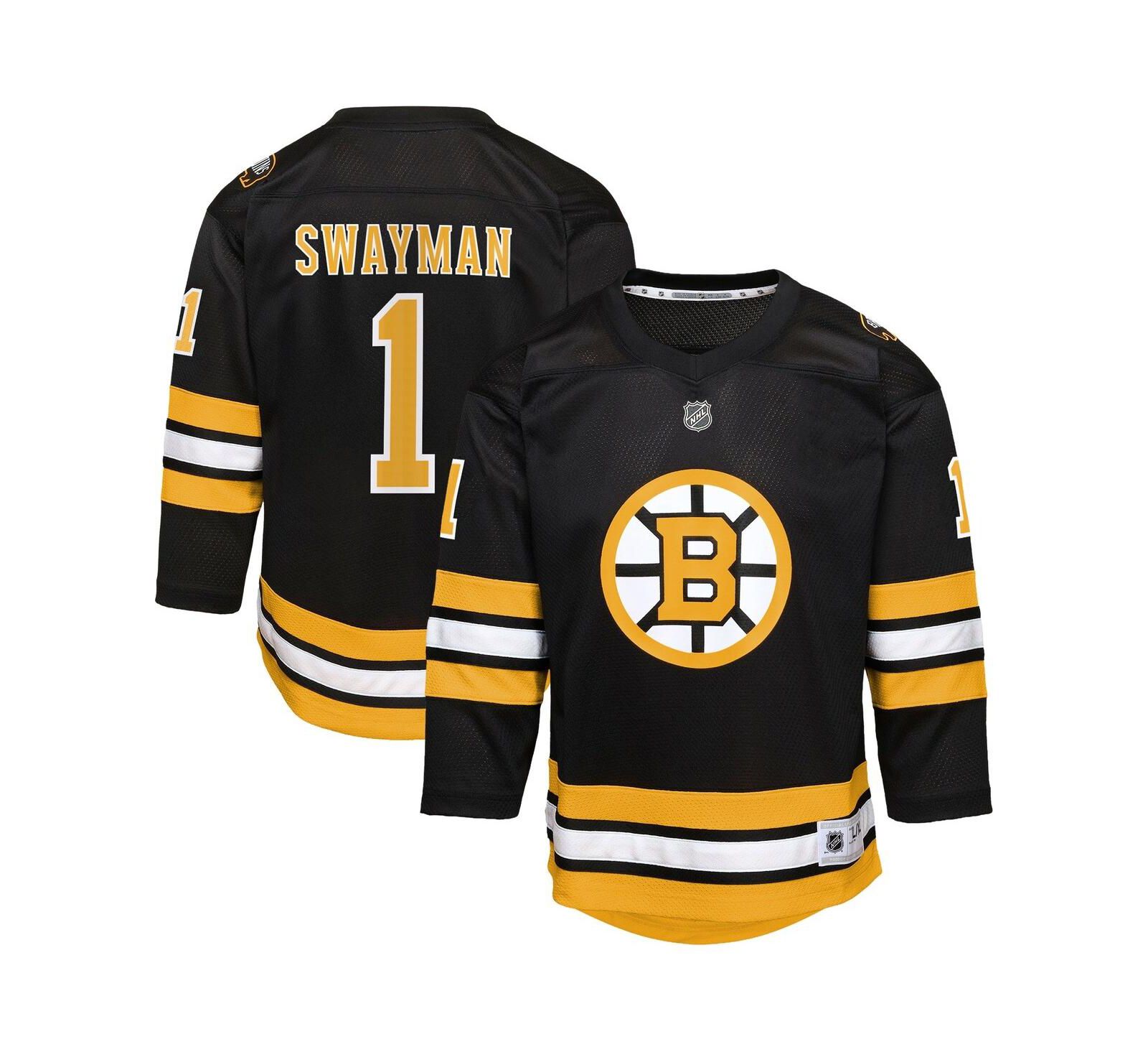 Джерси Outerstuff Black Boston Bruins Home Replica для мальчиков и девочек