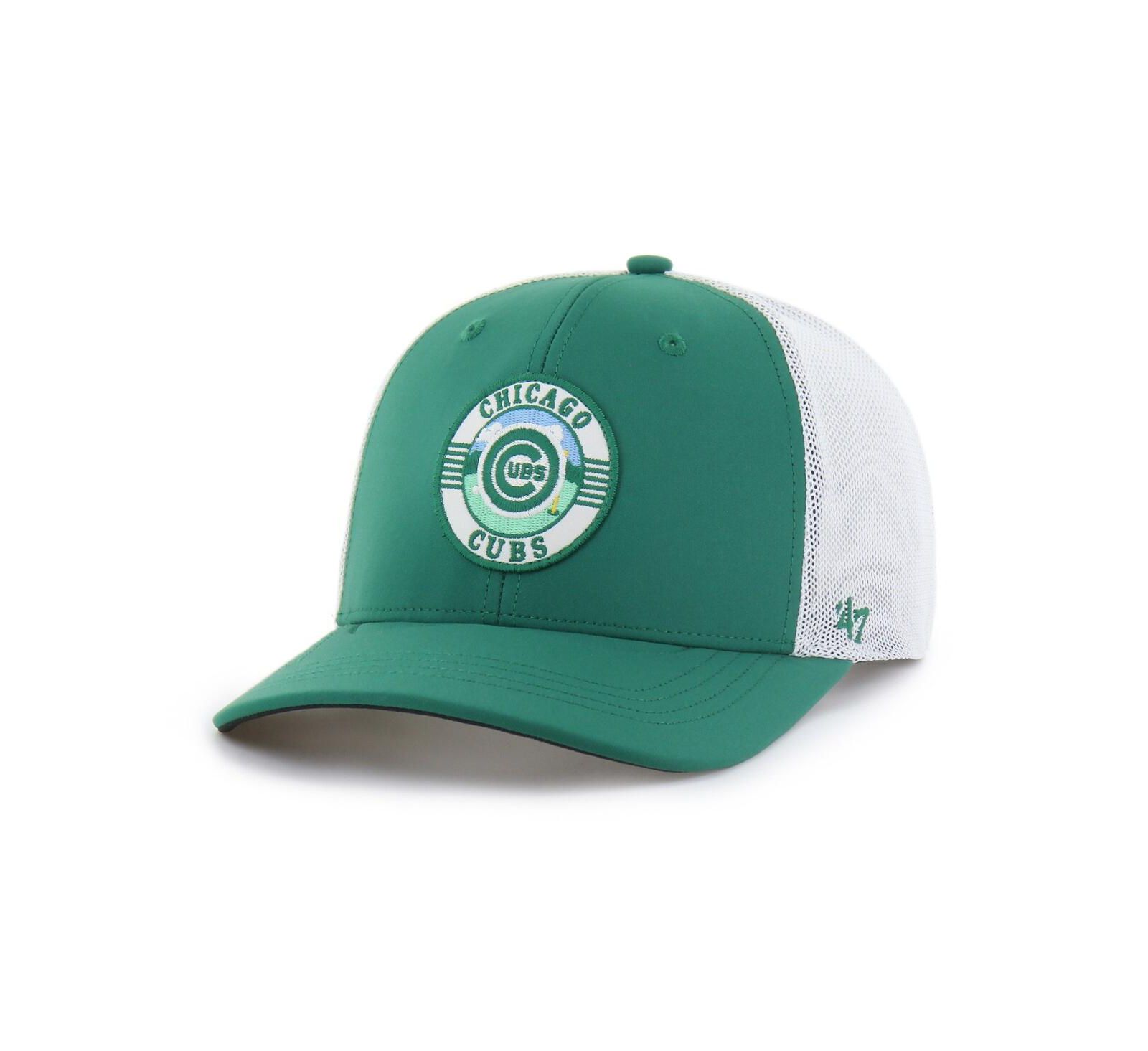 '47 Brand Men's Kelly Green/White Chicago Cubs Elevated Greens Adjustable Trucker Hat